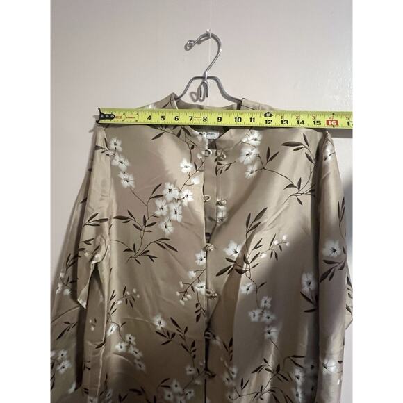 Amanda Smith 100% Silk Jacket W/ 2 Pairs Of 100% Silk Pants Women’s 12 Floral - Picture 6 of 16